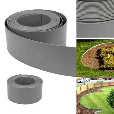 Produktbild von Jopassy Rasenkante Kies Beeteinfassung Mähkante Beetumrandung Rasenband Oberkante Gartenwegen Gartenumrandung Rasenbegrenzung Grau 2500x12.5cm