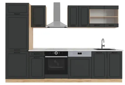 Immagine prodotto di Cucina componibile Vicco R-Line Antracite rustico/rovere dorato 300 cm , PL Marmo, Model 53352