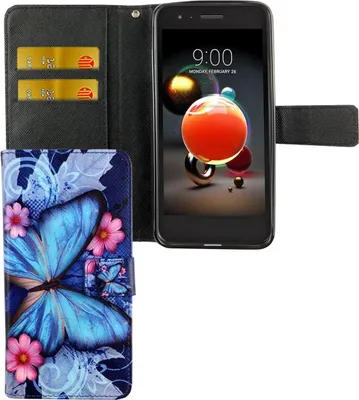 Produktbild von Handyhülle Tasche für Handy LG K8 / K9 2018 Blauer Schmetterling
