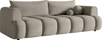 Produktbild von Selsey Dandelino - 3-Sitzer Sofa mit Schlaffunktion, Bettkasten, wasserabweisendem Samtbezug, grau