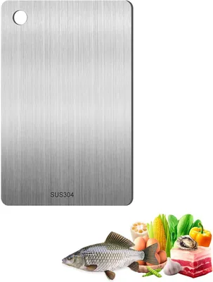 Productafbeelding van Snijplank: Titanium snijplank, roestvrijstalen snijplank, dubbelzijdig, geschikt voor contact met voedsel, gemakkelijk schoon te maken en vrij van schadelijke stoffen (25 x 15 cm)
