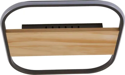 Produktbild von Lindby LED-Deckenleuchte Romilda, grau, Holz, 37 cm breit