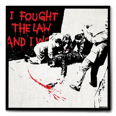 Produktbild von Giallobus - Ich habe gegen das Gesetz gekämpft - Banksy - 100L x 100B cm - Bild - Leinwand mit Standardrahmen