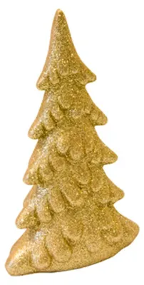 Produktbild von Glitzernder Tannenbaum aus Kunstharz Gold 13 cm Weihnachtsdeko - Einheitsgröße