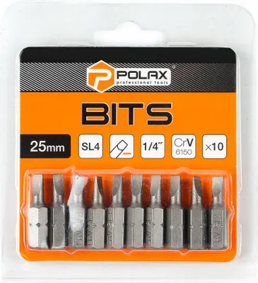 Zdjęcie produktu dla Zestaw bitów 25mm SL4 1/4" 6150CRV (10 szt) Polax