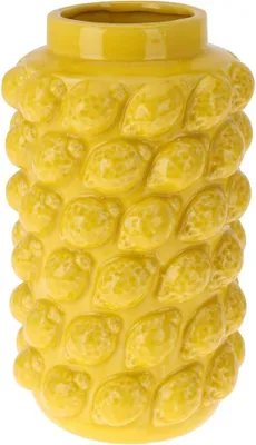 Produktbild von "MISOU Citroenvaas 16x16x26cm Blumentopf mit Zitronen Pflanzentopf Hohe Blumentöpfe für drinnen und draußen Zitronenvase Extra Large Cement CITRINE"