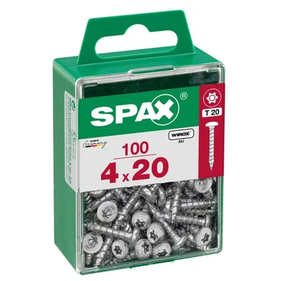 Produktbild von 100er-Pack SPAX Rundkopf-Torx-Stahlschrauben, Durchmesser 4 mm x Länge 20 mm