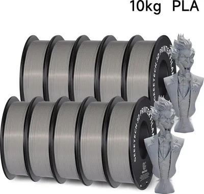 Obrázok produktu pre Filament do 3D tlačiarne – PLA – cievka 1,75 mm – 10 kg – dĺžka 343 m – sivá
