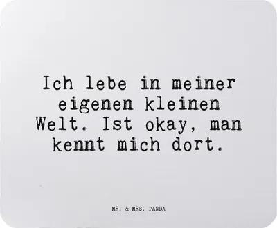 Produktbild von Mr. & Mrs. Panda Mouse Pad Ich lebe in meiner... - Aquarellblau - Geschenk, Freundin, Sprüche, Mousepad, Spruch Weisheiten Zitate Lustig Weisheit Worte, mauspad pc