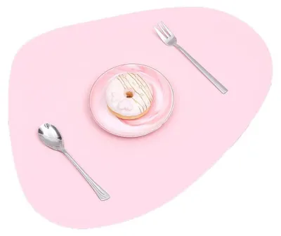 Produktbild von 4er-Pack unregelmäßige, rutschfeste Tischsets aus Granulat - Rosa