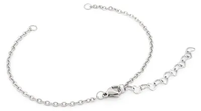 Produktbild von Vintageparts Edelstahl Gliederarmband Herz-Verlängerung DIY Armband