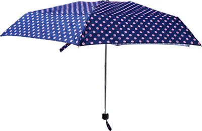 Produktbild von Biggdesign Moods Up Mini-Regenschirm – Kompakter, Winddichter Reisebegleiter mit Polka Dot Design, Faltbar und Leicht, Dunkelblau