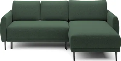 Produktbild von DomoHome ECKSOFA BONO Stilvolles Sofa mit Schlaffunktion, Modernes Design, Robuste Holzfüße, Elegante Armlehnen, Tiefe Sitzfläche 226x164x88cm, Rechte Seite Waldgrün