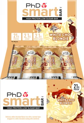 Produktbild von PhD Smart Bar (12x64g) White Chocolate Blondie - Riegel - Protein-Riegel