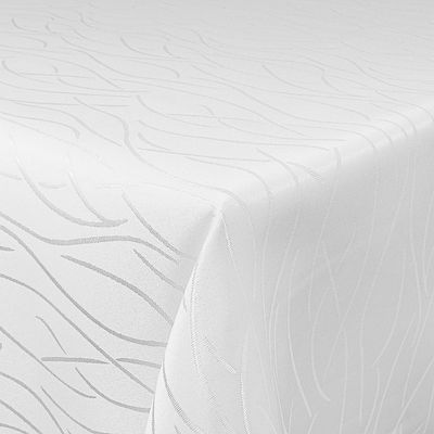 Melody Tischdecke Damast Streifen 130x220cm eckig weiss schwerer Stoff