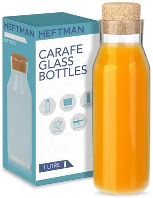 Productafbeelding van 1 Litre Glazen Karaf met Kurkdeksel