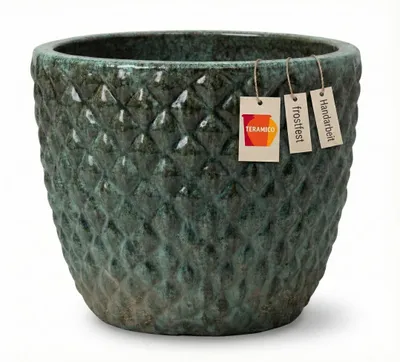 Immagine prodotto di Teramico Vaso in Vetroceramica "London" Ø24cm Verde muschio Resistente al gelo