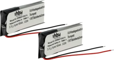 Produktbild von vhbw 2x Akku kompatibel mit Jabra VH110, BT500V, BT2010, BT4010, BT250V, BT250, BT2020, JX10 Wireless Headset Kopfhörer (140 mAh, 3,7 V, Li-Polymer)