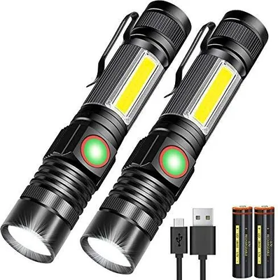 Produktbild von Karrong LED -Torch Magnetic USB wiederaufladbar (inklusive 18650 Batterie) COB -Arbeitslicht 4 Modi wasserdichte Zoom extrem helle Fackeln im Freien i