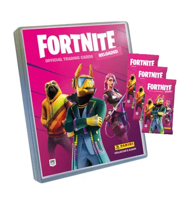 Produktbild von Fortnite Trading Cards Reloaded Serie 2 (2020) Sammelkarten - 1 Sammelmappe + 3 Booster