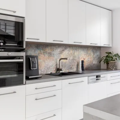 Produktbild von Dedeco Küchenrückwand Motiv: Rost V2, 3mm Aluminium Alu-Platten als Spritzschutz Küchenwand Verbundplatte wasserfest, inkl. UV-Lack matt, alle Untergründe, 260 x 60 cm