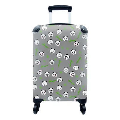 Obrázek produktu pro Kufr Příruční zavazadlo na kolečkách Malý cestovní kufr na 4 kolečkách Panda - Bambus - Design - Velikost kabiny < 55x40x23 cm a 55x40x20 cm -