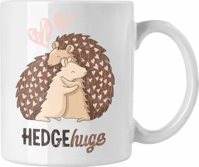 Produktbild von Trendation - Valentinstag Tasse Geschenk für Ihn Sie Lustig Hedgehugs Geschenkidee Becher Freund Freundin Liebe Paare (Weiß)