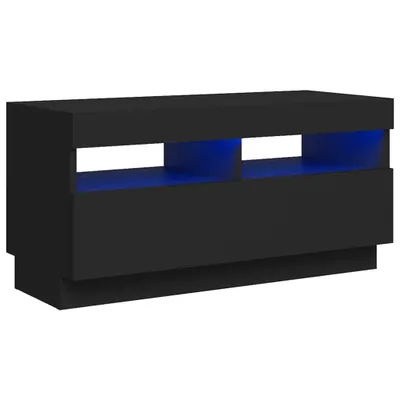 Produktbild von vidaXL TV-Schrank mit LED-Leuchten Schwarz 80x35x40 cm