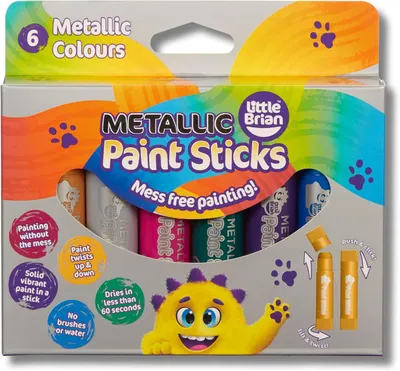 Image de Crayons de couleur, métallisés, boîte de 6 pièces