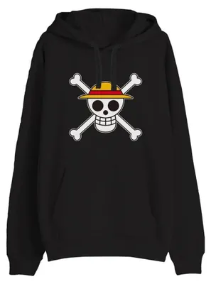 Obrázok produktu pre Pulóver One Piece s motívom lebky, čierna farba, veľkosť M