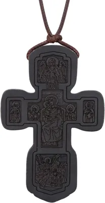 Productafbeelding van Houten Kruis Hanger - Christelijk Crucifix - Dagelijks Dragen - Anti-allergeen Materiaal - 35x52mm - Roodbruin