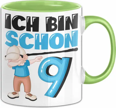 Produktbild von 9. Geburtstag Geschenk Tasse Becher Jungs Dab Geburtstagsgeschenk Ich Bin Schon 9 (Grün)