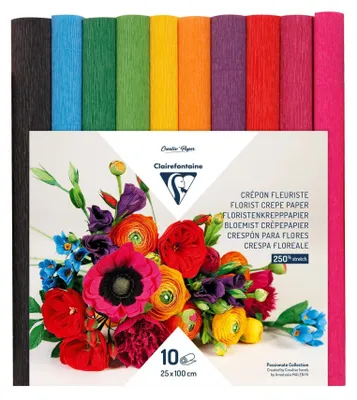 Produktbild von Clairefontaine Floristenkrepp 10Rl 25x100 Farbsort