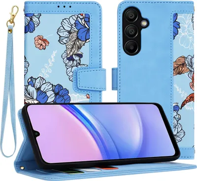 Produktbild von Techsuit FlipCraft Book Wallet Klapphülle mit Kabel für Samsung Galaxy A15 4G/5G - Vibrant Blue