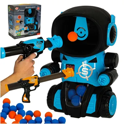 Obrázok produktu pre Hladný robot na streľbu na cieľ arkádová hra sada zbraň + loptičky