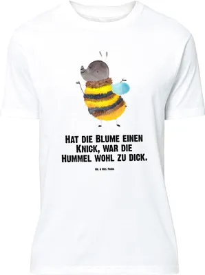 Produktbild von Mr. & Mrs. Panda Größe M T-Shirt Hummel flauschig - Weiß - Geschenk, Natur, Lustige Sprüche, Herren, Tshirt, Biene, mit Spruch, Shirt, Blume