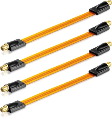 Produktbild von conecto 4x Premium Fensterdurchführung für SAT Kabel koaxial (F-Kupplung auf F-Kupplung, vergoldet) 26 cm