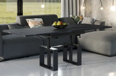 Produktbild von Endo-Möbel Couchtisch Empoli 110 bis 170 cm Wohnzimmertisch Synchronauszug (Beton Dunkel)