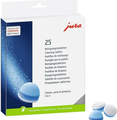 Produktbild von JURA 10002027 Tabletka czyszcząca 3-fazowa do w pełni automatycznych ekspresów do kawy - 25 sztuk