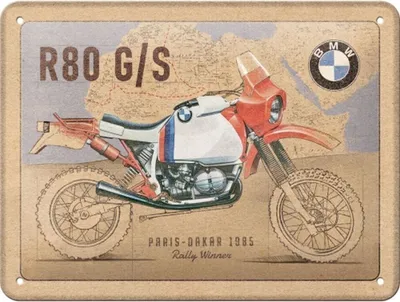 Produktbild von Nostalgic-Art - Blechschild 15x20 cm - BMW - BMW R 80 G/S Paris Dakar
