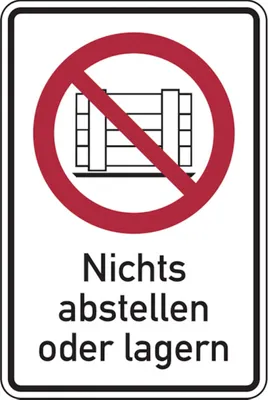 Produktbild von Dreifke® Verbotsschild, Kombischild, Nichts abstellen oder lagern | Folie sel...
