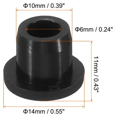 Produktbild von Silikongummi Lochstopfen 10mm Durchmesser Weiche Flexible Stopfen fš¹r 9-10mm Loch Schwarz 24Stk