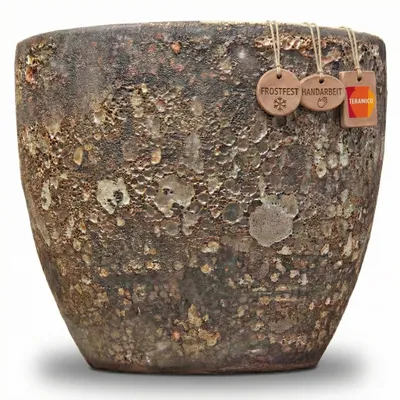 Immagine prodotto di Teramico Vaso in Vetroceramica "Egg Pot" Marrone lava - Ø 29 cm Resistente al gelo