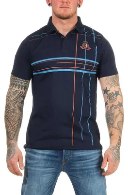 Produktbild von Herren Sport Polo Shirt Stretch Kurz-Arm; Dunkelbau M
