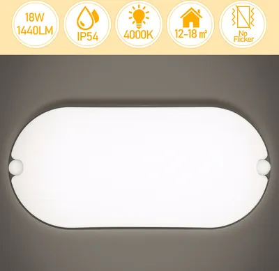 Zdjęcie produktu dla Lampa LED Aopunly do pomieszczeń wilgotnych 15 W, 6 szt., wodoodporne lampy sufitowe IP54, wodoodporna lampa do garażu i piwnicy