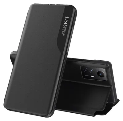 Produktbild von Dünn Flip Stand Cover Kunstleder Schutzhülle für Xiaomi Redmi Note 12S Schwarz