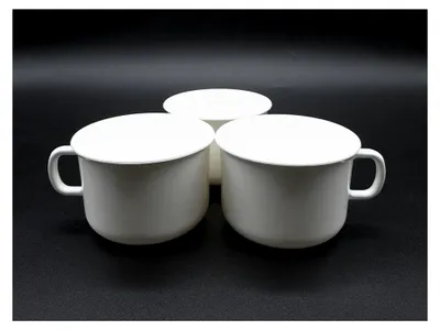 Produktbild von 3 Stück Kaffeetasse 150 ml Kindertasse Campinggeschirr, aus Kunststoff, Farbe weiß