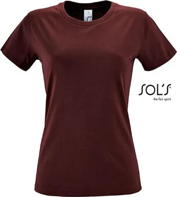 Immagine prodotto di SOLs 01825 | Maglietta Regent da donna / Cotone semipettinato ring-spun - Colore: Borgogna - Taglia: S