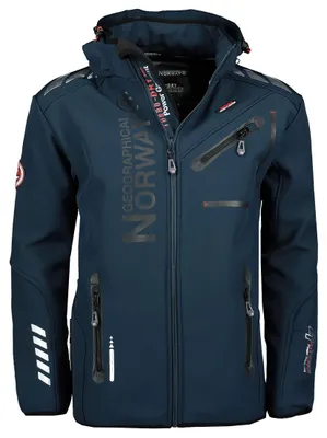 Produktbild von Geographical Norway ROYAUTE Men Softshell Jacke Herren Wasserdicht Kapuze Outdoor Windjacke Brandiing- Production