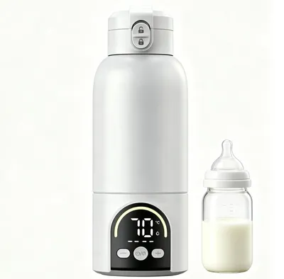 Produktbild von Tragbarer Flaschenwärmer Baby für Unterwegs,Schnellheizung für Muttermilch und Wasser,500ml Kapazität mit Temperatursteuerung,USB-C